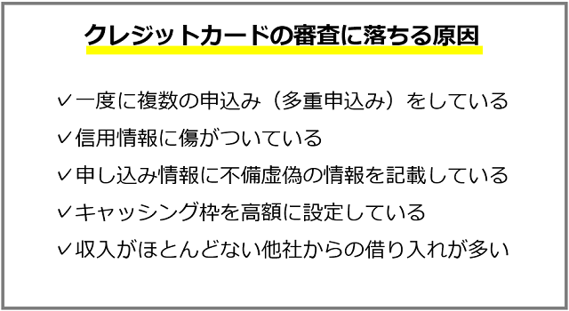 5chで話題の審査が甘いクレジットカードの審査に落ちる原因